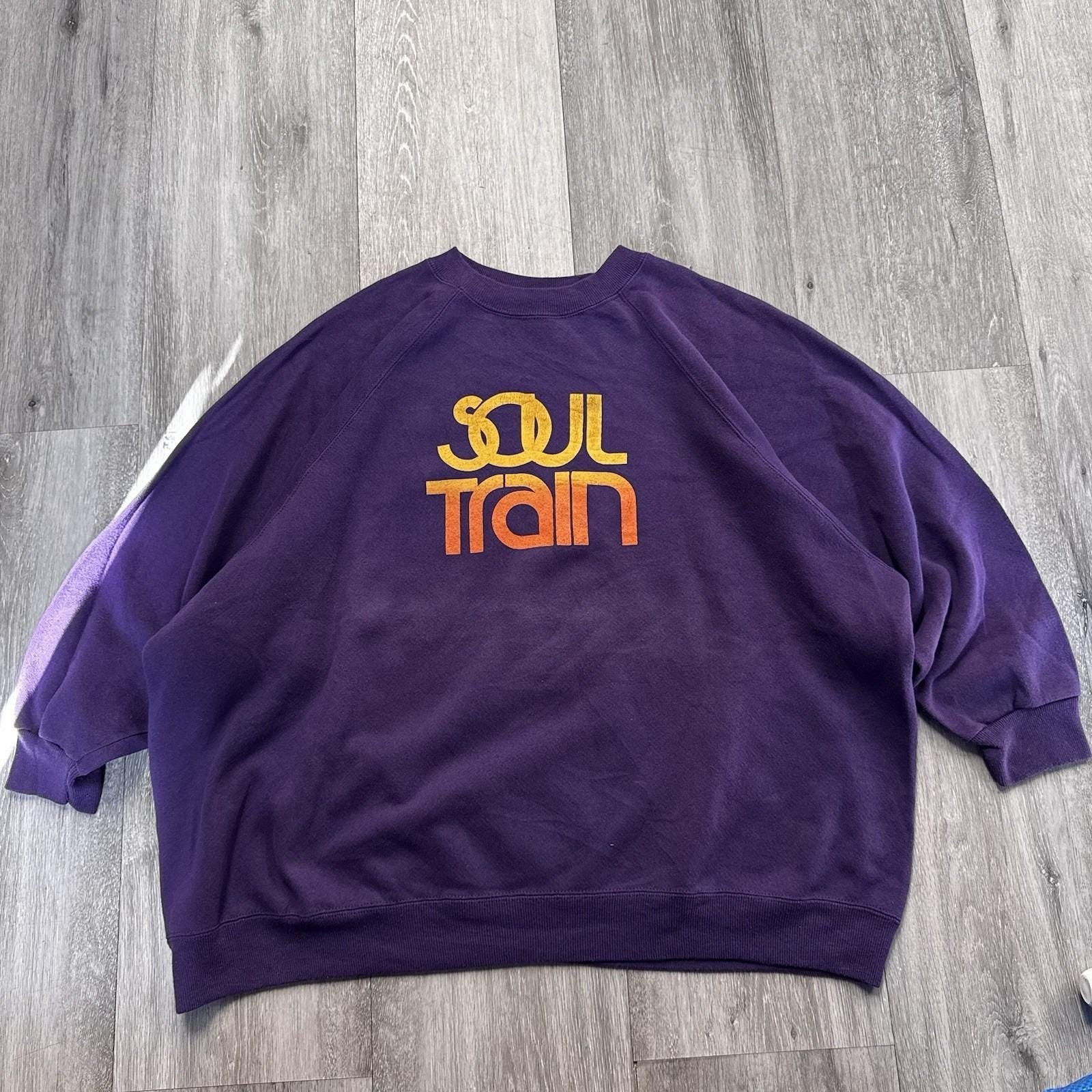 Vintage 90s Soul Train Tv Show Promotional Purple Sweatshirt Size 3xl